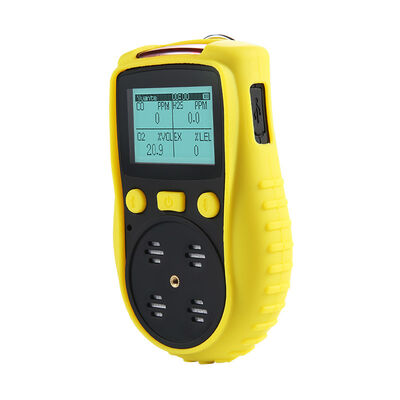 4 In 1 Portable Gas Detector with Electrochemical Sensor and IP65 Protection for Industrial Safety