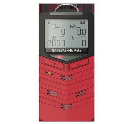 Detector de gas múltiple tipo difusión certificado IECEx ATEX EMC para CO H2S O2 LEL, monitor portátil de 4 gases con registro de datos